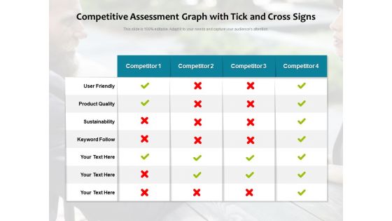Competitive Assessment Graph With Tick And Cross Signs Ppt PowerPoint Presentation Gallery Clipart Images PDF