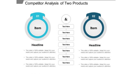 Competitor Analysis Of Two Products Ppt PowerPoint Presentation Layouts Smartart