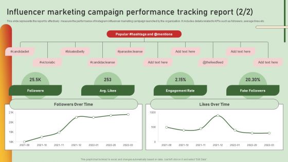 Comprehensive Influencer Promotional Guide To Improve Brand Reputation Influencer Marketing Campaign Performance Information PDF