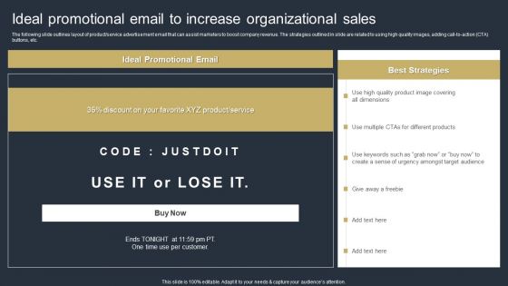 Comprehensive Market Research Guide Ideal Promotional Email To Increase Organizational Clipart PDF