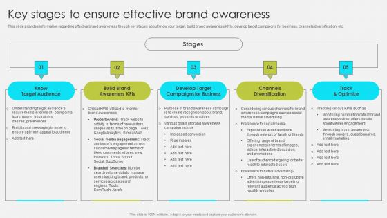 Comprehensive Promotion Guidelines To Administer Brand Key Stages To Ensure Effective Brand Awareness Themes PDF