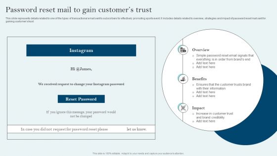 Comprehensive Sports Event Marketing Plan Password Reset Mail To Gain Customers Trust Sample PDF