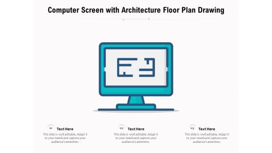 Computer Screen With Architecture Floor Plan Drawing Ppt PowerPoint Presentation Professional Master Slide