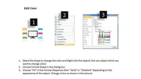 Computer Screen With Text Boxes Powerpoint Template