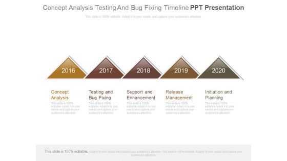 Concept Analysis Testing And Bug Fixing Timeline Ppt Presentation