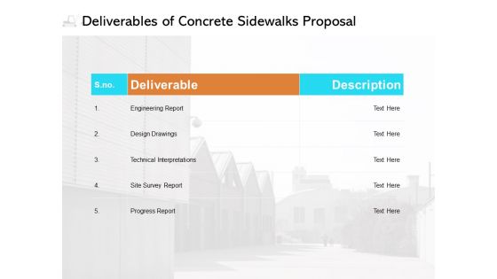 Concrete Sidewalks Proposal Ppt PowerPoint Presentation Complete Deck With Slides