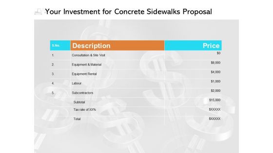 Concrete Sidewalks Proposal Ppt PowerPoint Presentation Complete Deck With Slides
