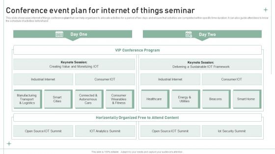 Conference Event Plan For Internet Of Things Seminar Introduction PDF Conference Event Plan For Internet Of Things Seminar Introduction PDF