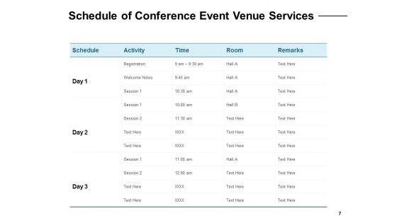 Conference Event Venue Proposal Ppt PowerPoint Presentation Complete Deck With Slides