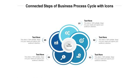 Connected Steps Of Business Process Cycle With Icons Ppt PowerPoint Presentation Icon Portrait
