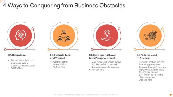 Conquering Obstacles Ppt PowerPoint Presentation Complete Deck With Slides