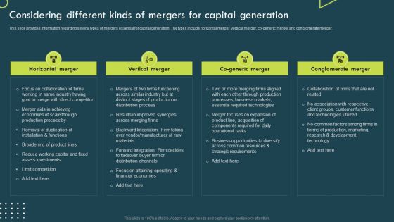 Considering Different Kinds Of Mergers For Capital Generation Microsoft PDF Considering Different Kinds Of Mergers For Capital Generation Microsoft PDF