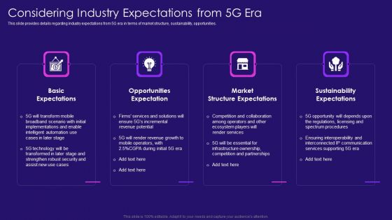 Considering Industry Expectations From 5G Era 5G Network Architecture Instructions Template PDF