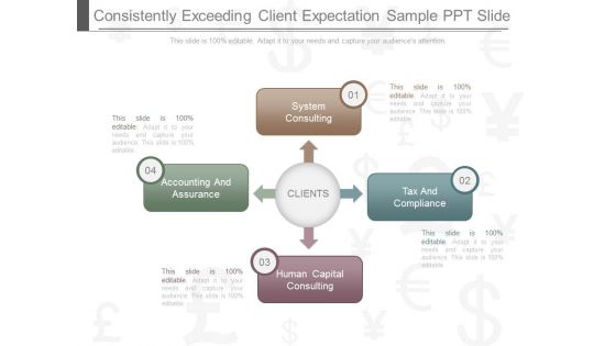 Consistently Exceeding Client Expectation Sample Ppt Slide