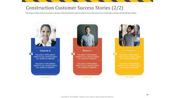 Construction Business Company Profile Ppt PowerPoint Presentation Complete Deck With Slides