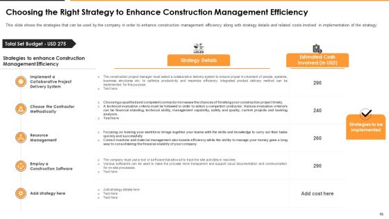 Construction Management For Optimizing Resource Efficiency And Labor Capacity Ppt PowerPoint Presentation Complete With Slides