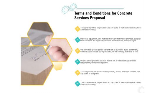 Construction Material Service Terms And Conditions For Concrete Services Proposal Designs PDF