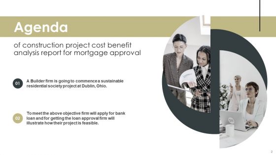 Construction Project Cost Benefit Analysis Report For Mortgage Approval Ppt PowerPoint Presentation Complete Deck With Slides
