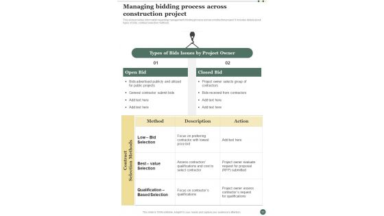 Construction Project Management Playbook Template