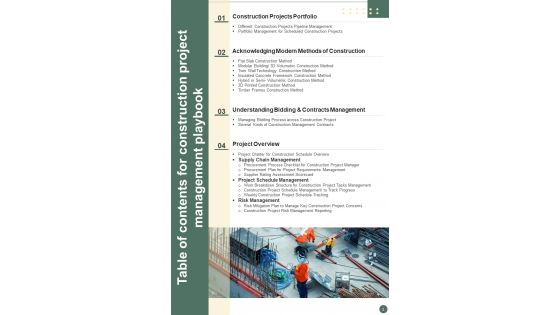 Construction Project Management Playbook Template