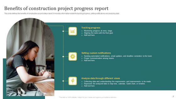 Construction Project Progress Report Ppt PowerPoint Presentation Complete Deck With Slides