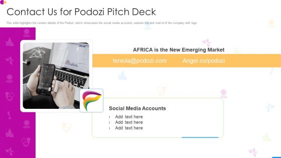 Contact Us For Podozi Pitch Deck Icons PDF Contact Us For Podozi Pitch Deck Icons PDF