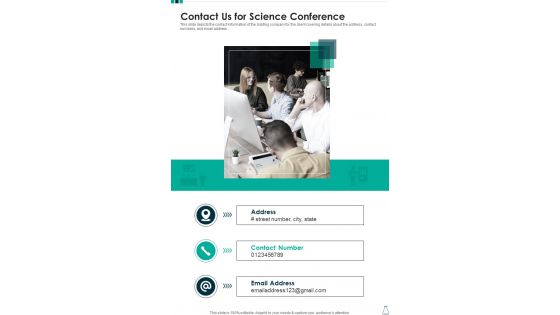 Contact Us For Science Conference One Pager Sample Example Document Contact Us For Science Conference One Pager Sample Example Document
