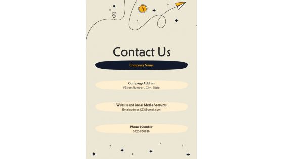Contact Us Travel Agency Proposal For Business Association One Pager Sample Example Document