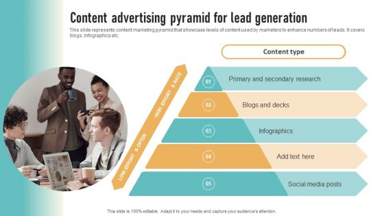 Content Advertising Pyramid For Lead Generation Structure PDF