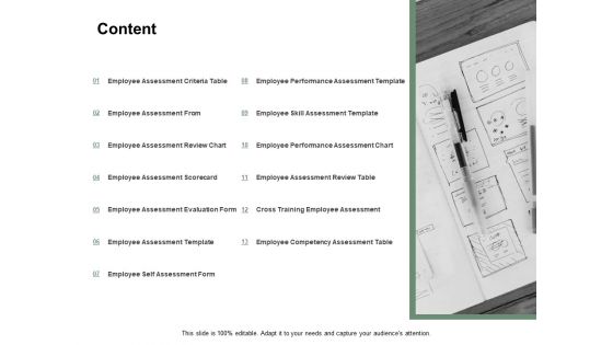 Content Employee Assessment From Ppt PowerPoint Presentation Designs Content Employee Assessment From Ppt PowerPoint Presentation Designs