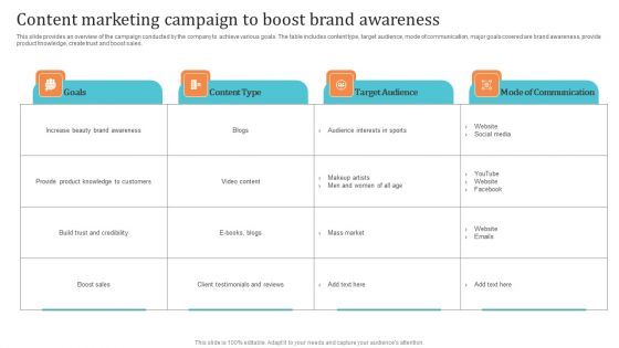 Content Marketing Campaign To Boost Brand Awareness Introduction PDF Content Marketing Campaign To Boost Brand Awareness Introduction PDF