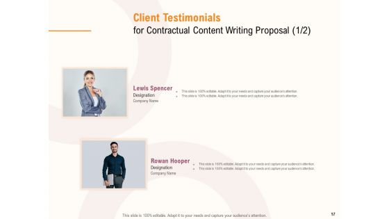 Content Writer Proposal Template Ppt PowerPoint Presentation Complete Deck With Slides