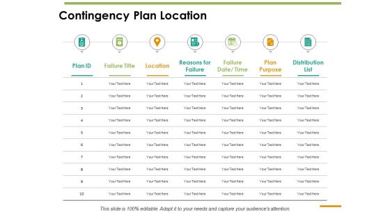 Contingency Plan Location Ppt PowerPoint Presentation Show Objects