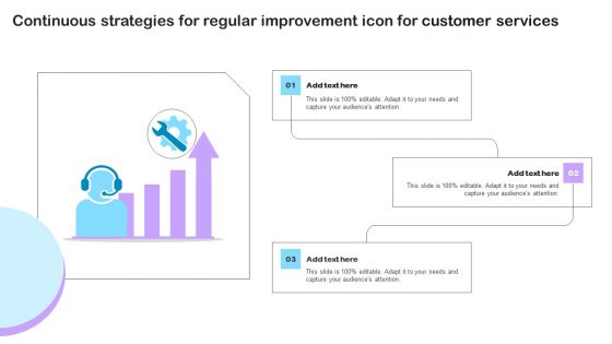 Continuous Strategies For Regular Improvement Icon For Customer Services Professional PDF