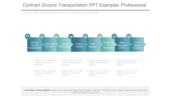 Contract Ground Transportation Ppt Examples Professional