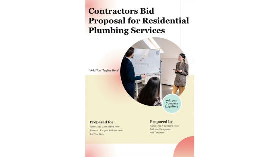 Contractors Bid Proposal For Residential Plumbing Services Example Document Report Doc Pdf Ppt