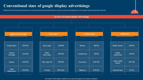Conventional Sizes Of Google Display Advertisings Ppt Show Slide Download PDF Conventional Sizes Of Google Display Advertisings Ppt Show Slide Download PDF