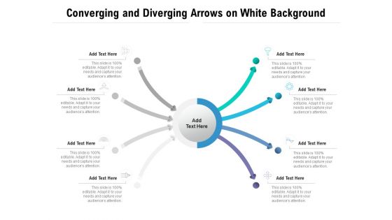 Converging And Diverging Arrows On White Background Ppt PowerPoint Presentation Gallery Outline PDF