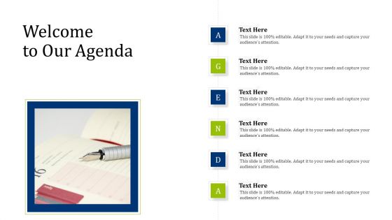 Convertible Debt Financing Pitch Deck Welcome To Our Agenda Elements PDF