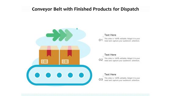 Conveyor Belt With Finished Products For Dispatch Ppt PowerPoint Presentation Visual Aids Styles PDF