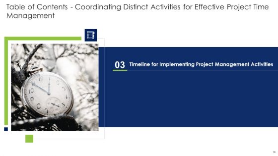 Coordinating Distinct Activities For Effective Project Time Management Ppt PowerPoint Presentation Complete Deck With Slides
