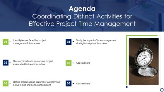 Coordinating Distinct Activities For Effective Project Time Management Ppt PowerPoint Presentation Complete Deck With Slides