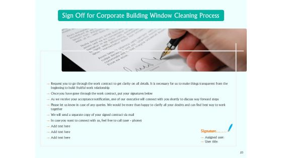 Corporate Building Window Cleaning Process Ppt PowerPoint Presentation Complete Deck With Slides