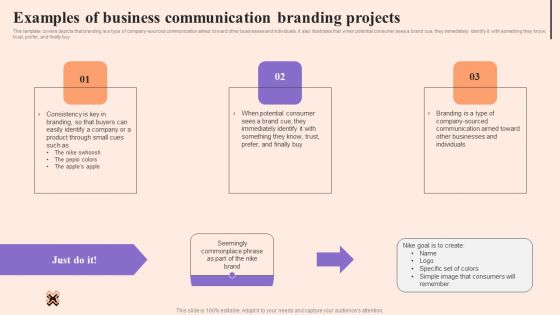 Corporate Communication Strategy Examples Of Business Communication Branding Projects Introduction PDF