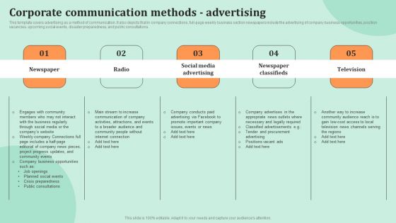 Corporate Communications Corporate Communication Methods Advertising Pictures PDF Corporate Communications Corporate Communication Methods Advertising Pictures PDF