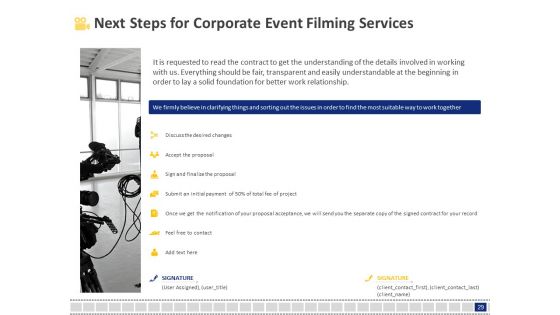 Corporate Event Filming Proposal Ppt PowerPoint Presentation Complete Deck With Slides