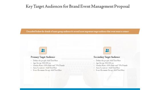 Corporate Event Planning Management Key Target Audiences For Brand Event Management Proposal Professional PDF