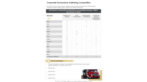 Corporate Governance Gathering Composition One Pager Documents