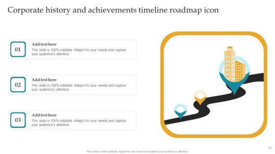 Corporate History And Achievements Timeline Ppt PowerPoint Presentation Complete Deck With Slides