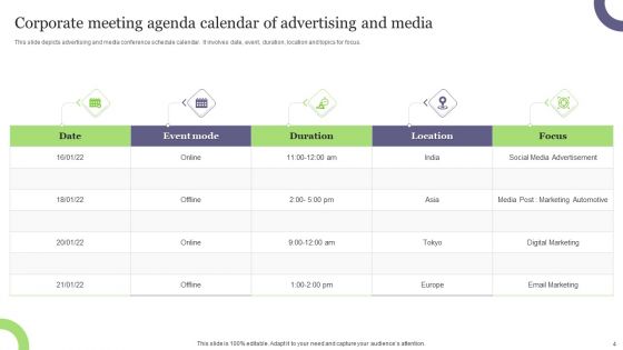 Corporate Meeting Agenda Ppt PowerPoint Presentation Complete Deck With Slides